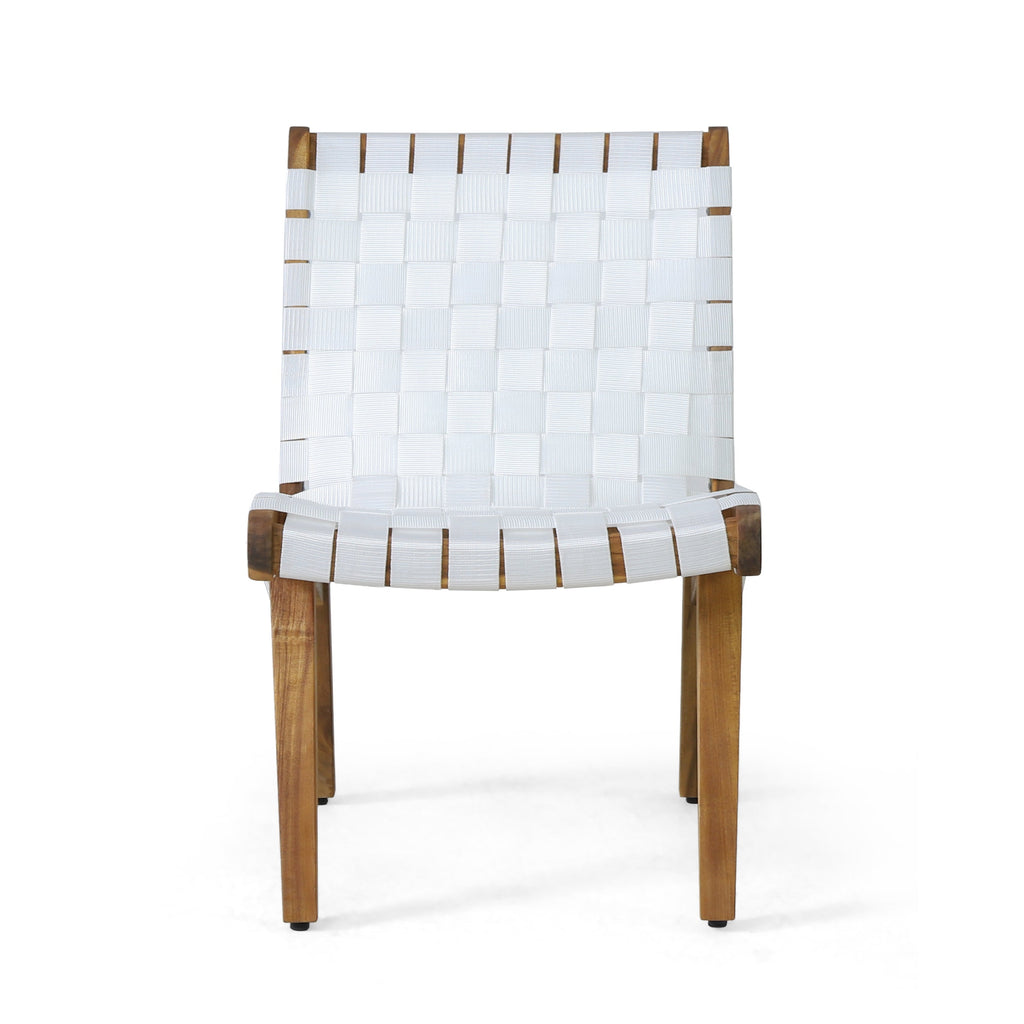 Delights Outdoor Lounge Chair with Rope Weave Design and Wood Frame, Set of 2