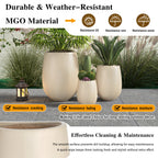 Egg Shaped Lightweight Outdoor Planter, Set of 3