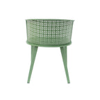 Rejoiced Outdoor Dining Chair with Geometric Lattice Design and Curved Back, Set of 2