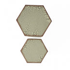 Wistfulness Outdoor Accent Table with Crackle Pattern and Iron Frame, Set of 2