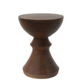 Outdoor Ribbed Concrete Side Table with Hourglass Design