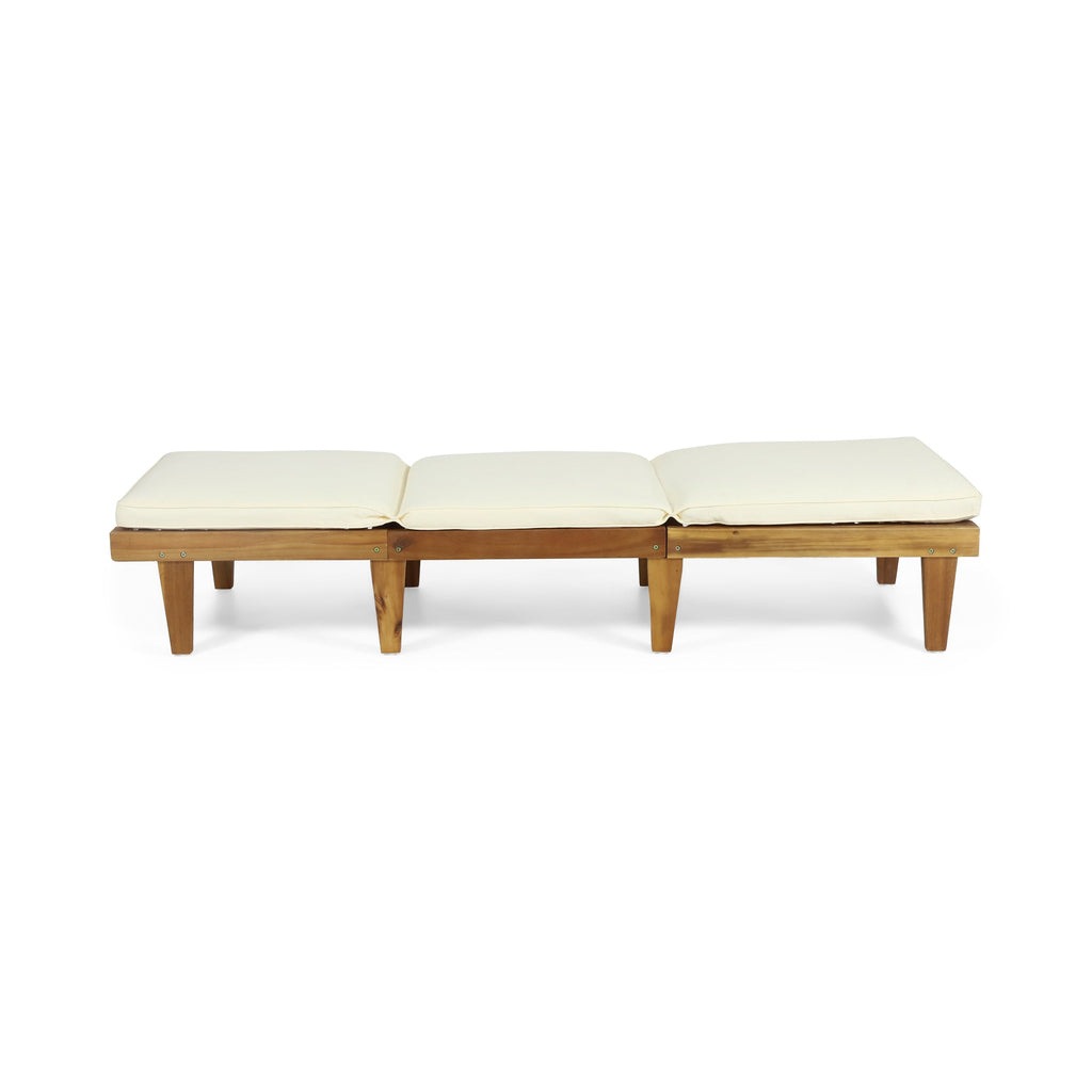 Ariana Acacia Wood Chaise Lounge with Cushion