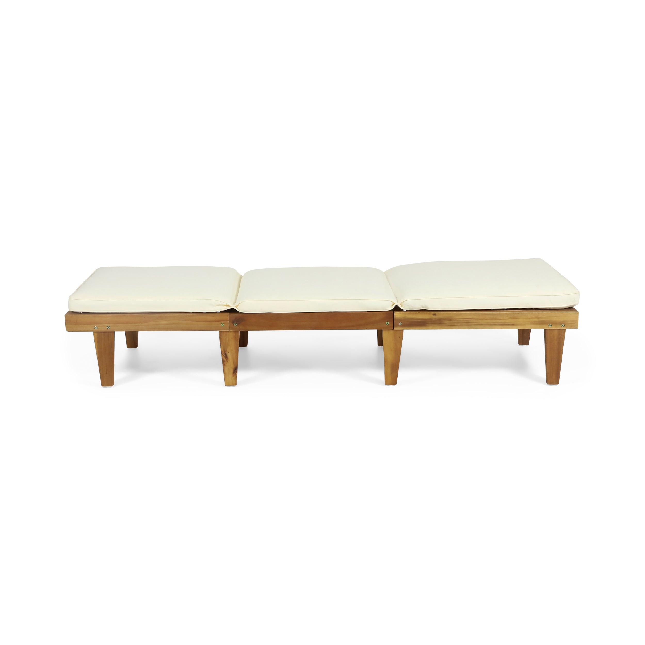 Ariana Acacia Wood Chaise Lounge with Cushion