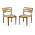 Solene Outdoor Acacia Wood Dining Chairs, Set of 2