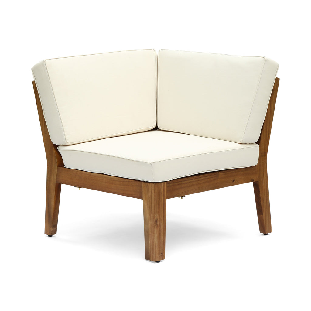 Grenada Outdoor Acacia Wood U-Shape Armless Sectional Sofa