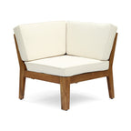 Grenada Outdoor Acacia Wood U-Shape Armless Sectional Sofa