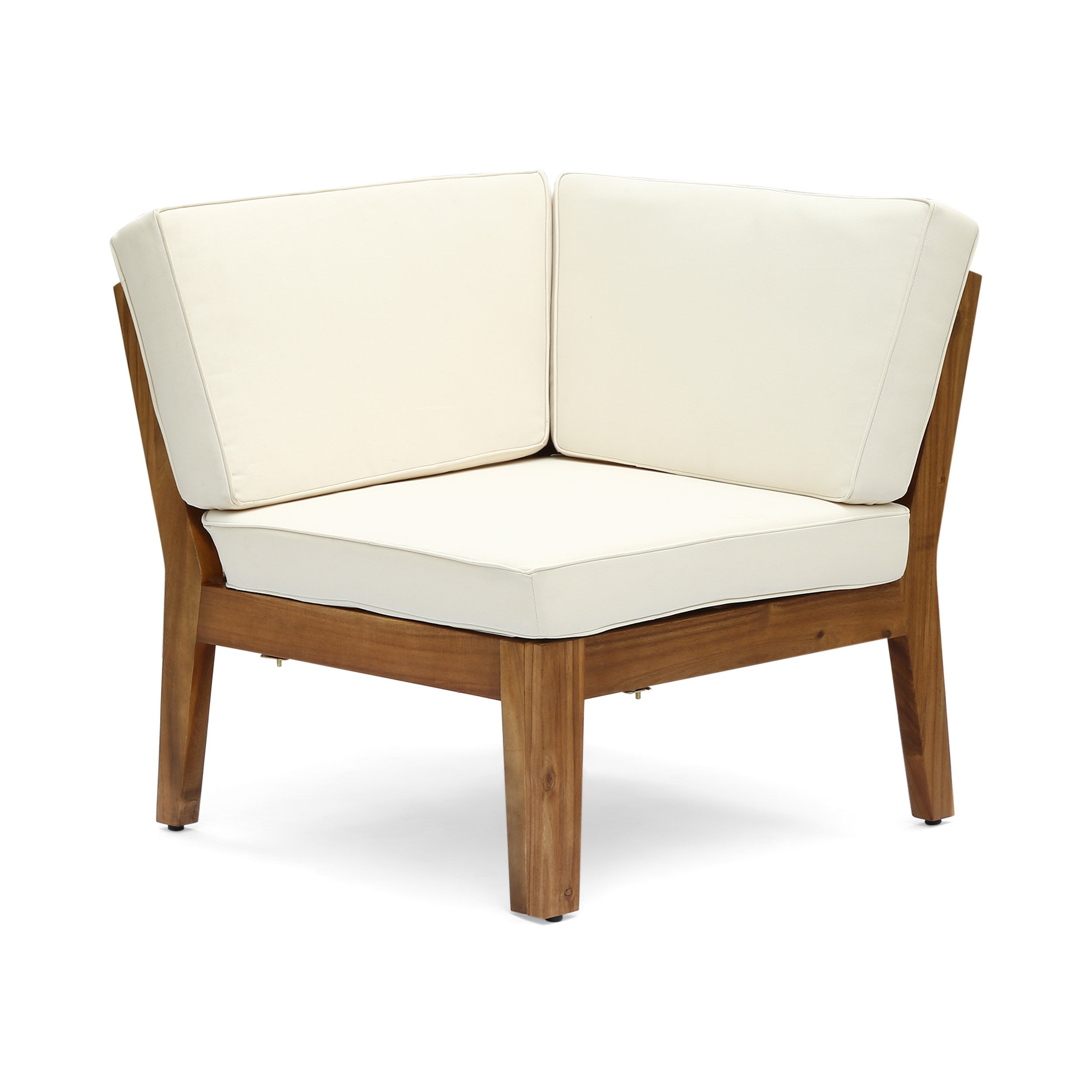 Grenada Outdoor Acacia Wood U-Shape Armless Sectional Sofa