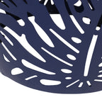 Rebirth Outdoor End Table with Tropical Palm Leaf Pattern and Iron Frame