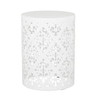 Refinery 2-Piece Outdoor End Table Set with Floral Patten and Iron Cut Design