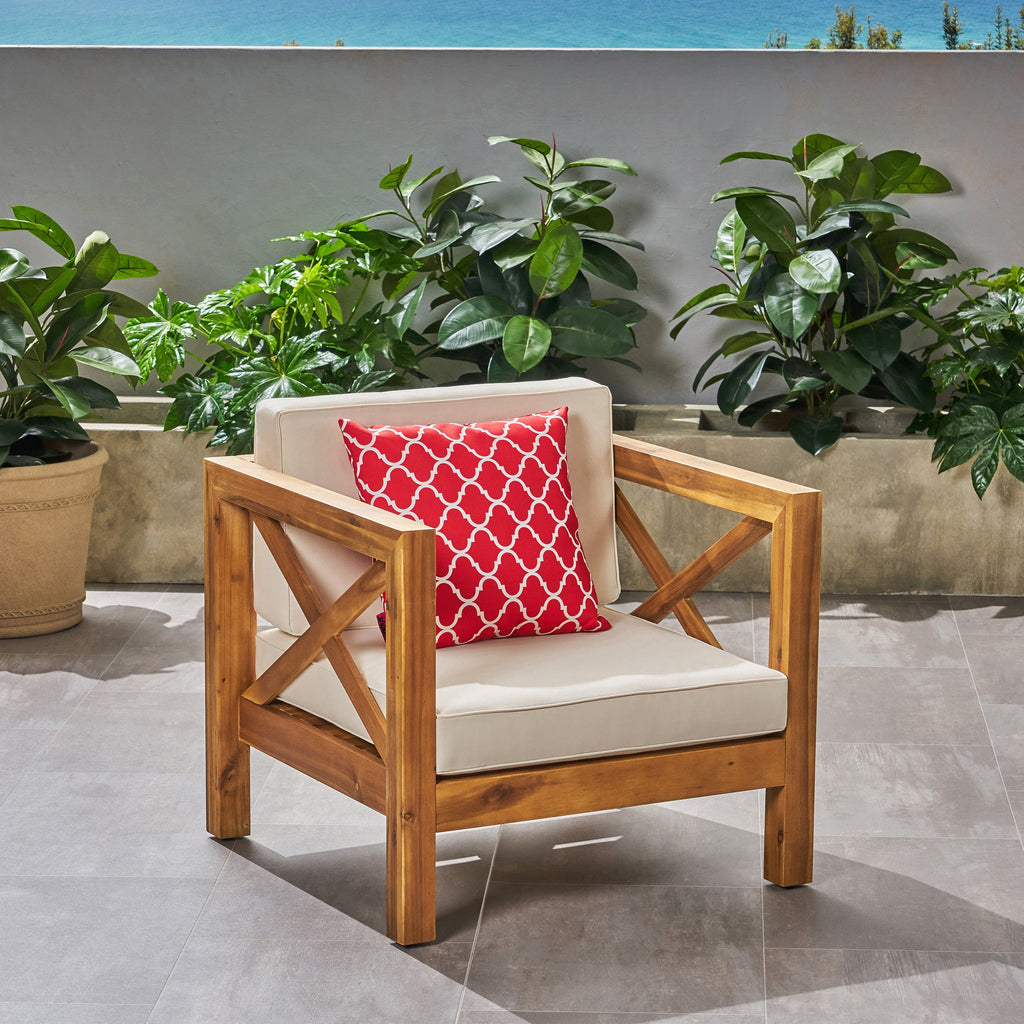 Brava Outdoor Club Chair with Water-Resistant Cushions