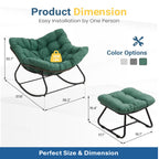 All-Weather Wicker Egg Rocking Chair with Ottoman