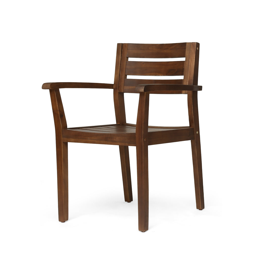 Stamford Outdoor Acacia Wood Dining Chairs, Set of 2
