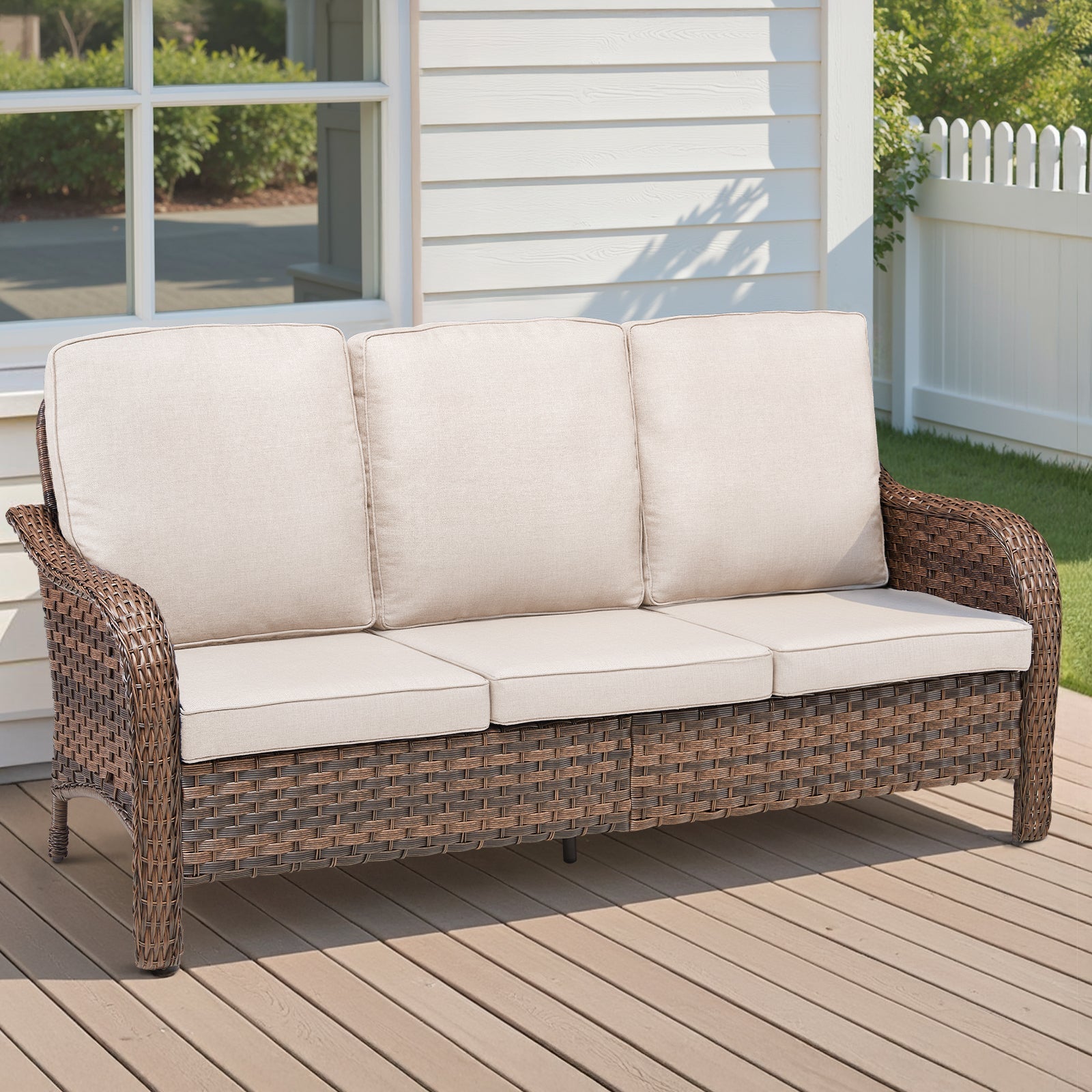 Marlowe Wicker Outdoor 3 Seat Sofa