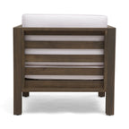 Oana Outdoor Acacia Wood Club Chair with Cushion