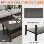 Marisol 2 Piece Outdoor Patio Set, 70" All-Weather Metal 3-Seat Sofa and Coffee Table