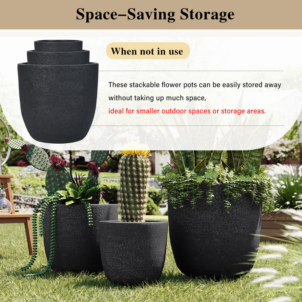 Lightweight Matte Textured Outdoor Planter