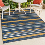 Janus Classic Coastal Ticking Stripe Reversible Machine-Washable Indoor/Outdoor Runner Rug