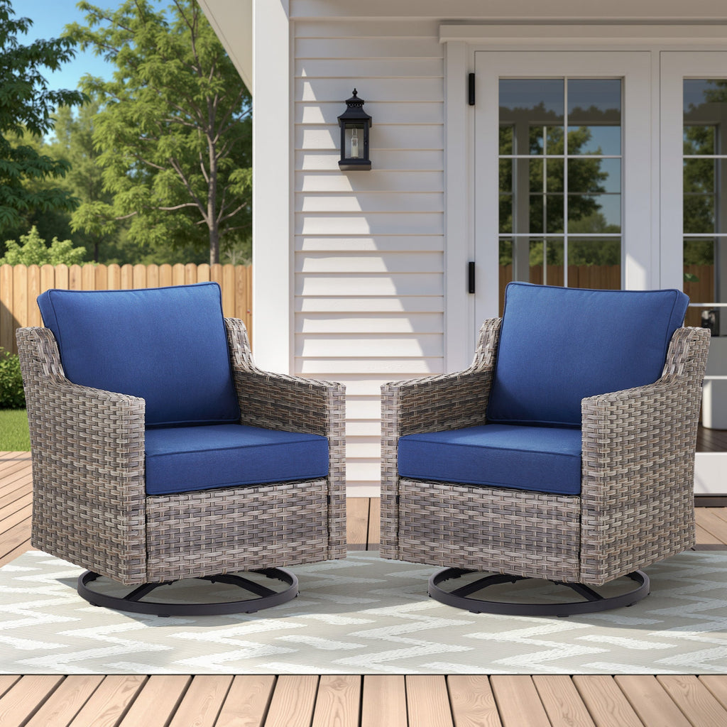 Tatum Outdoor Swivel Rocking Chairs, Set of 2