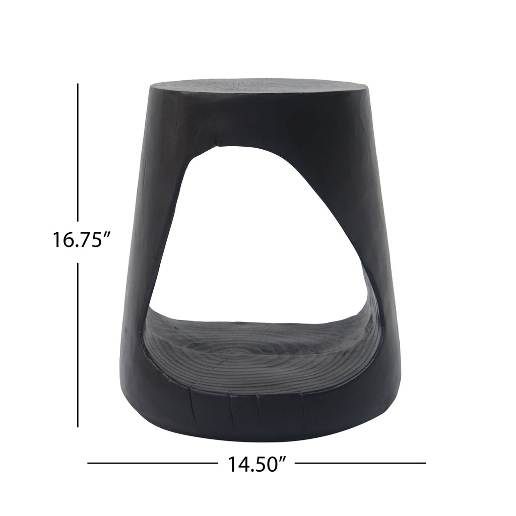 Outdoor Hollow Side Table with Wood-like Texture
