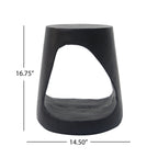 Outdoor Hollow Side Table with Wood-like Texture