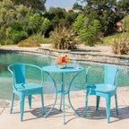 Colman 3-Piece Iron Bistro Set with Table and 2 Chairs