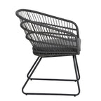 Outdoor Chair with Sled Legs and Curved Frame, Set of 2