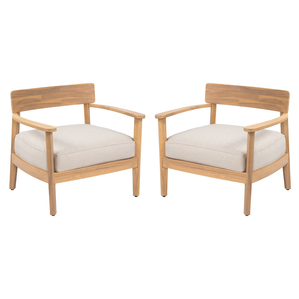 Mallorca Acacia Wood Club Chair With Seat Cushion
