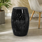 Sunhaven Punched Metal Solar Side Table with Built-in Solar Battery