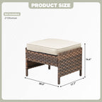 Marlowe Wicker Outdoor Ottomans, Set of 2