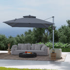 11' Outdoor Square Double Top Patio Umbrella, Base Not Included