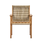 Miles Acacia Wood & Wicker Rattan Woven Dining Chairs, Set of 2