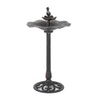 Ruffle Outdoor Aluminum and Iron Bird Bath