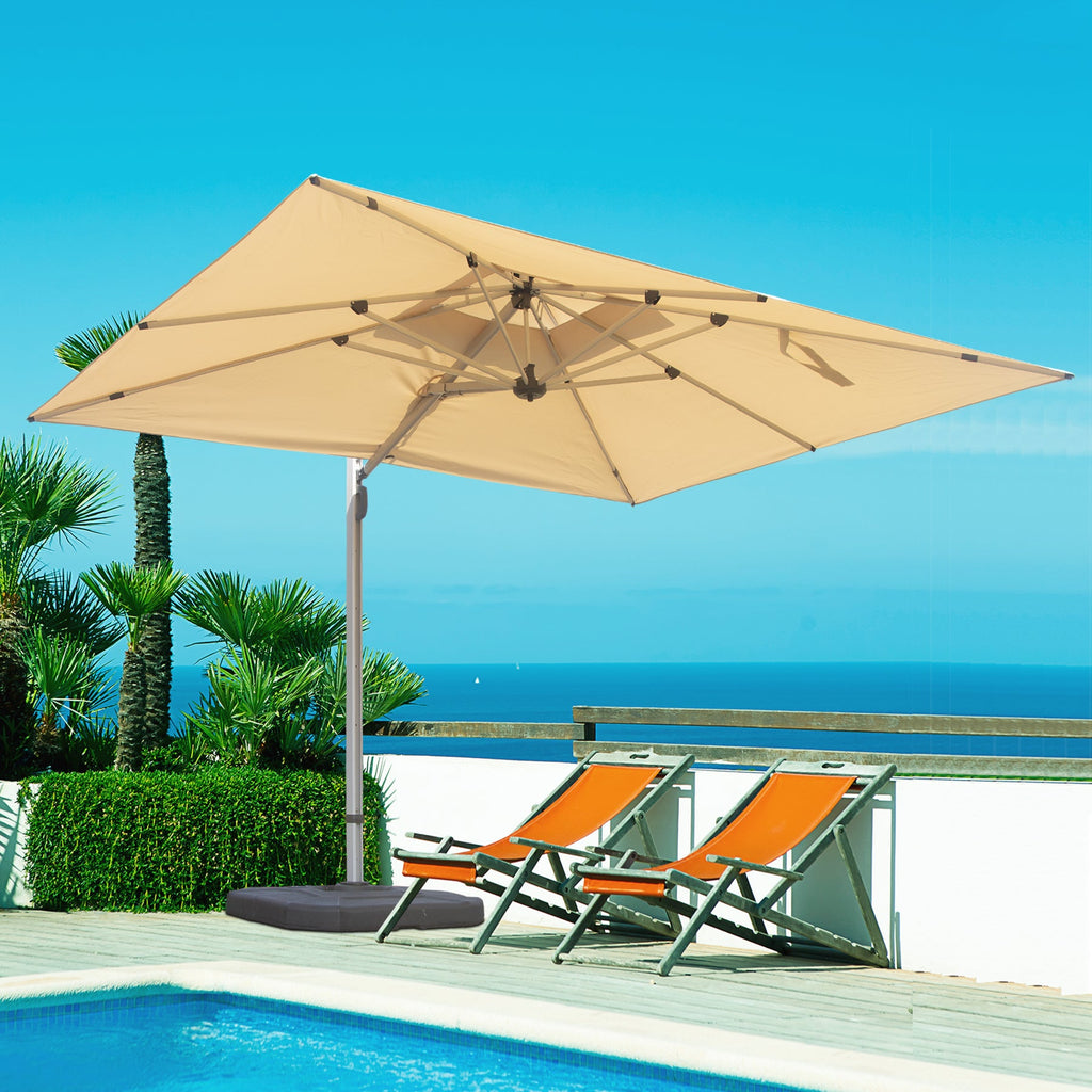 9'x 11' Rectangle Cantilever Umbrella with Center Pole, Base Not Included