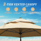 Round Cantilever Umbrella with Center Pole, Base Not Included