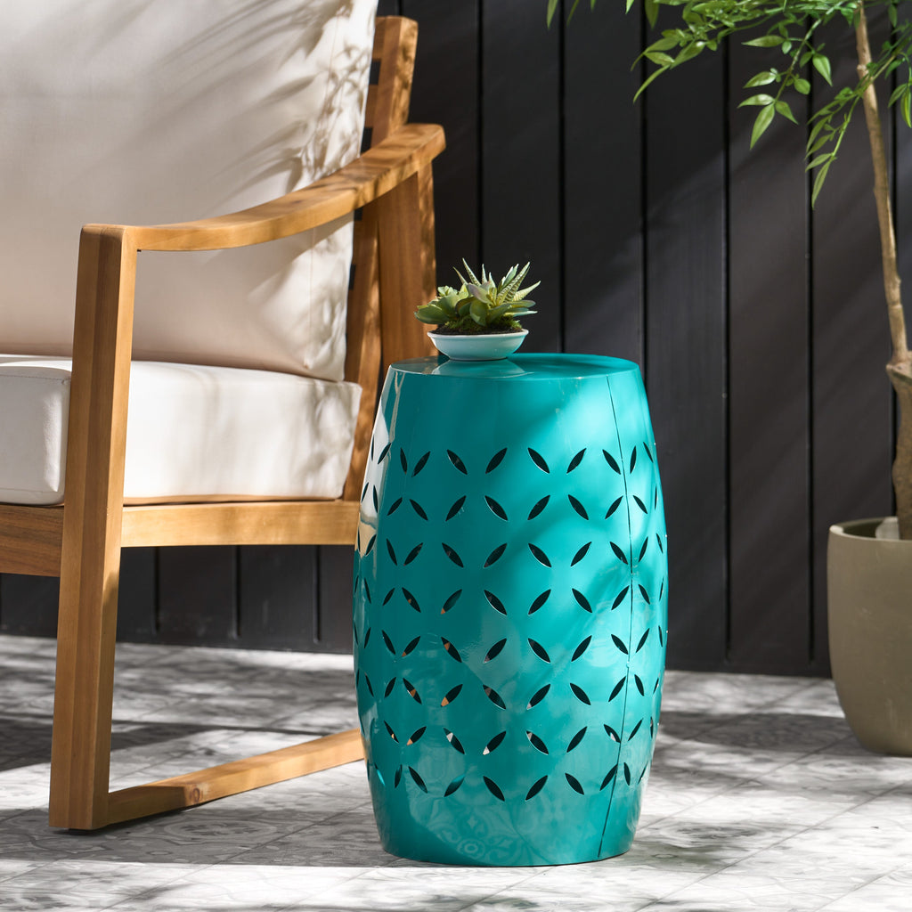 Lilac Outdoor Metal Cutout Accent Table
