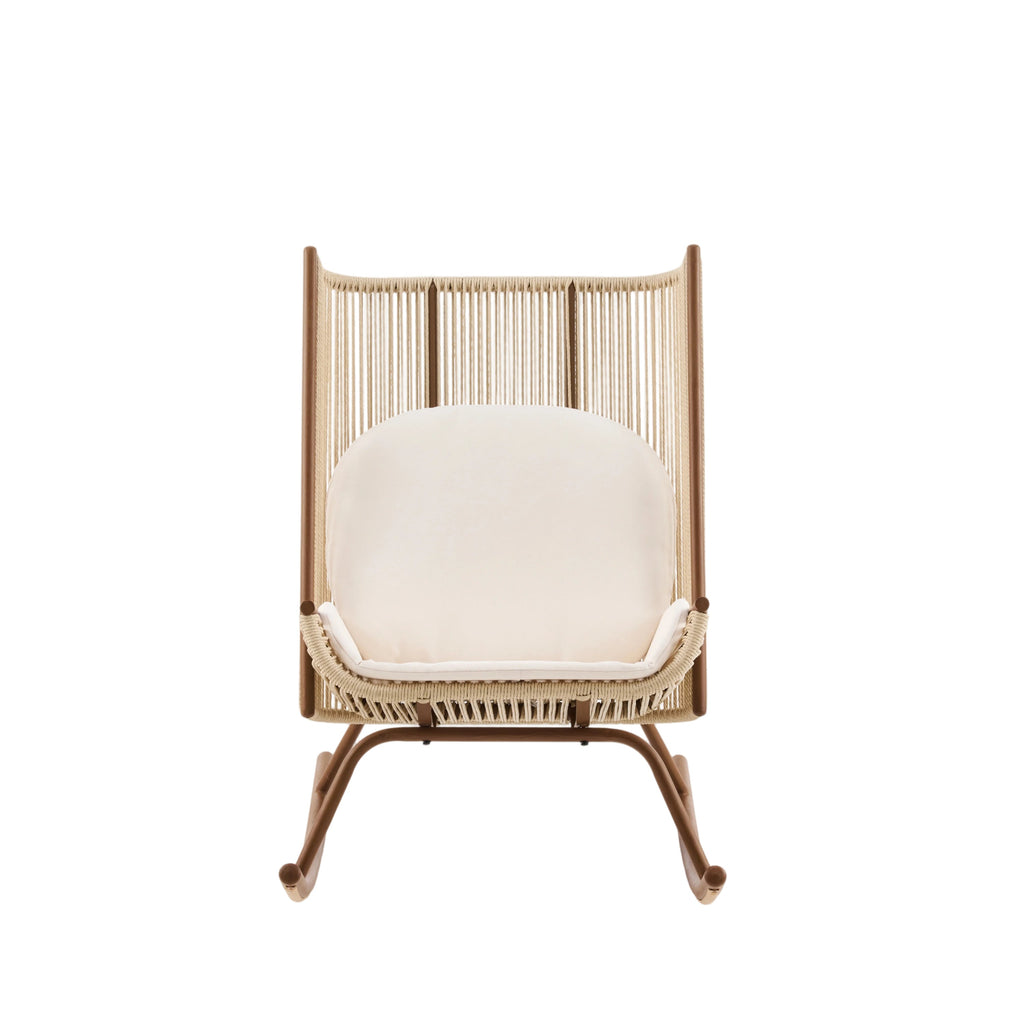 High Square Back Modern Outdoor Rocking Chair