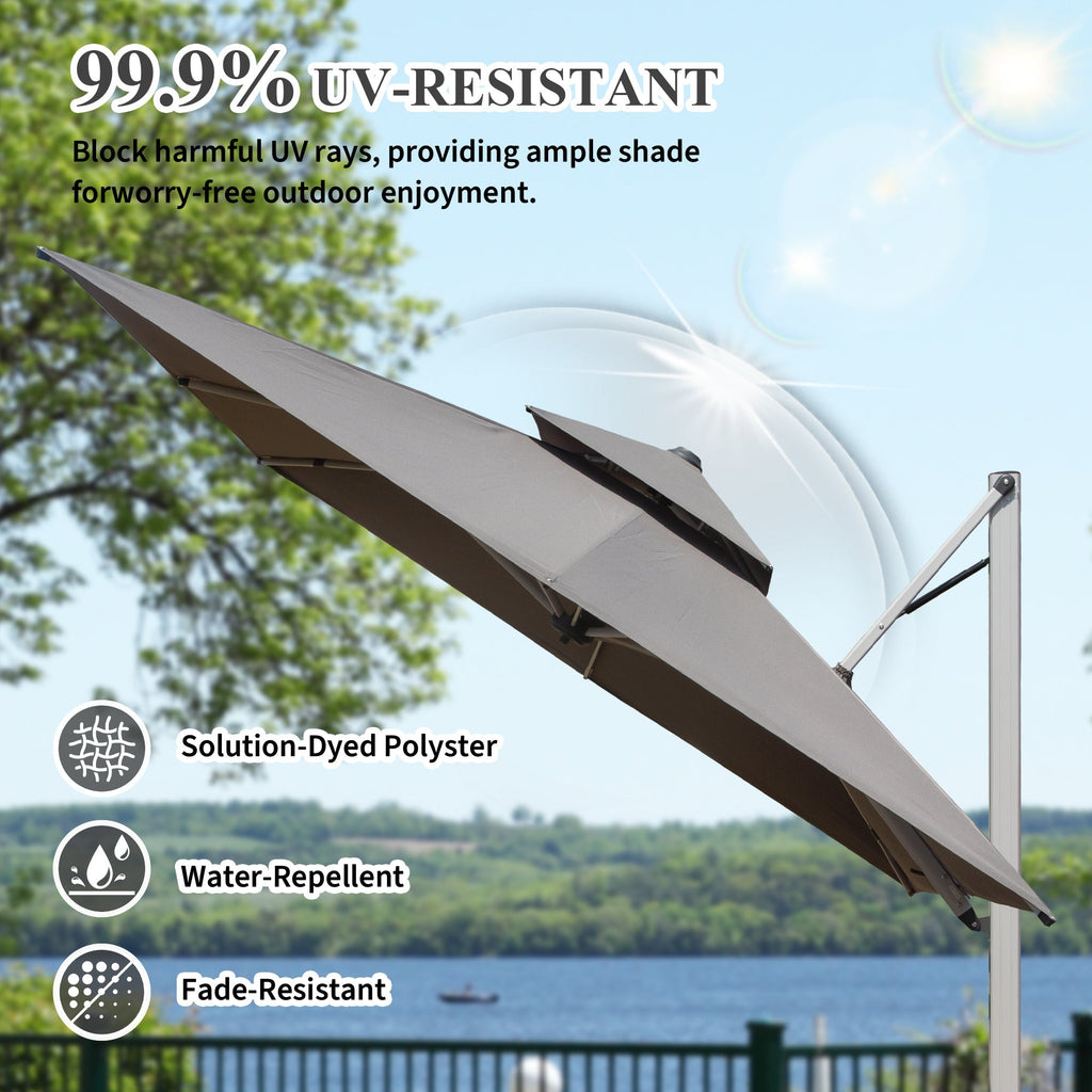 9'x 11' Rectangle Cantilever Umbrella with Center Pole, Base Not Included