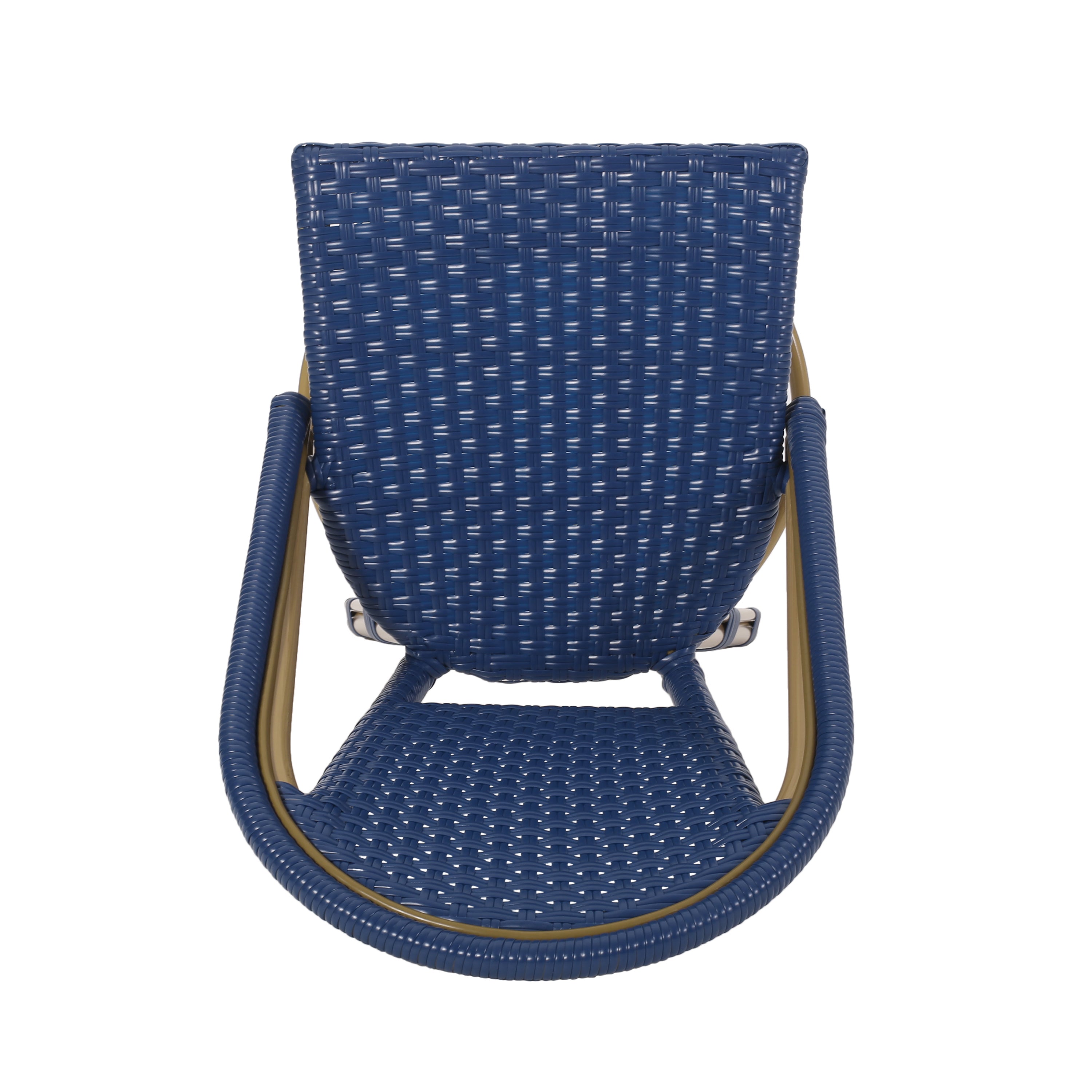 Callisto 29.5" Outdoor Rattan and Aluminum Bar Stool with Curved Back and Footrest