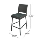 29" Outdoor Rattan Armless Barstools, Set of 2