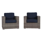 Wicker Outdoor Club Chair, Set of 2