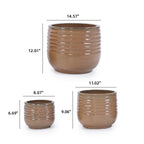 Calan Handmade Glazed Ceramic Planter, Set of 3