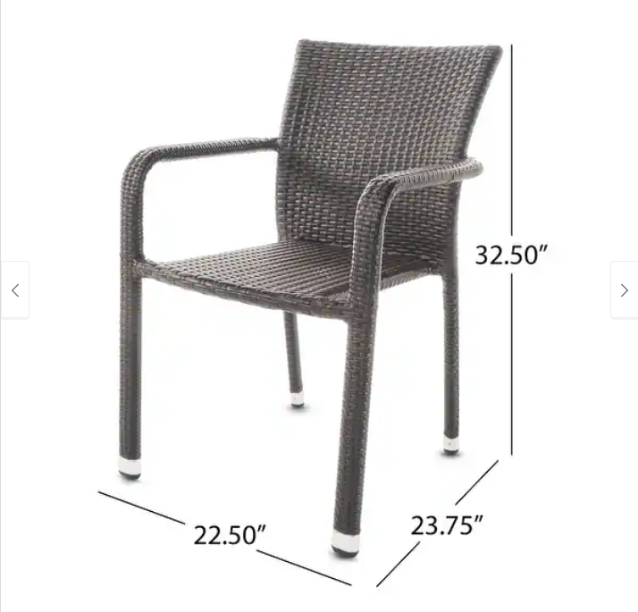 Larache Outdoor Wicker Dining Arm Chair, Set of 4