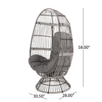 Lazulite Outdoor Egg Chair with Water-Resistant Cushion and Swivel Function
