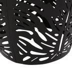 Rebirth Outdoor End Table with Tropical Palm Leaf Pattern and Iron Frame