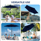 7.5 Feet Market Umbrella with Crank Lift & Tilt, Base Not Included