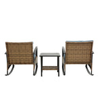 Ilmenite 3-Piece Patio Set with 2 Rocking Chairs and Bottom Shelf Table