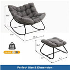 All-Weather Wicker Egg Rocking Chair with Ottoman