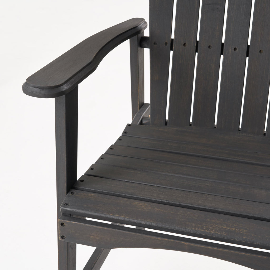 Outdoor Weather Resistant Acacia Wood Adirondack Dining Chairs, Set of 2