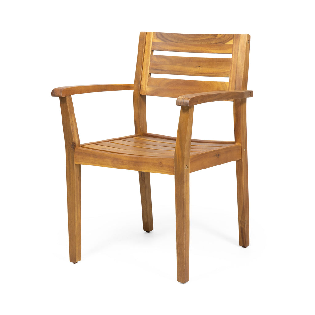 Stamford Outdoor Acacia Wood Dining Chairs, Set of 2