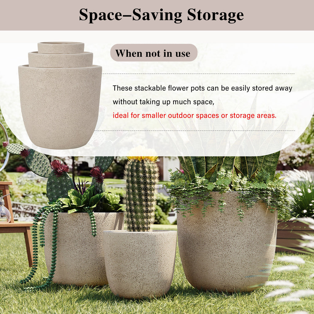 Lightweight Matte Textured Outdoor Planter